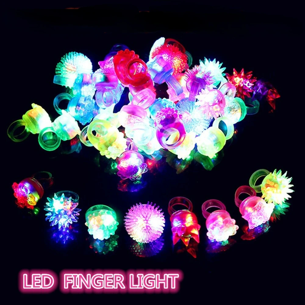 

24pcs Flashing Colorful LED Light Up Jelly Rubber Rings Finger Toys for Parties Party Favors Raves Concert Shows Gifts Carnival