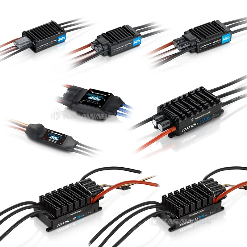 Фото Бесколлекторный регулятор скорости Hobbywing FlyFun V5 40A 60A 80A 110A 120A 130A с плавным пуском, реверсом, тормозом, высокой мощностью и технологией BEC DEO №2