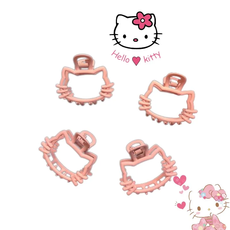 

2Pcs Hello Kitty Hairpin Kawaii Y2K Girl Cartoon Hairpin Anime Kt Cat Children Braided Hair Decoration Fashion Accessories Gift