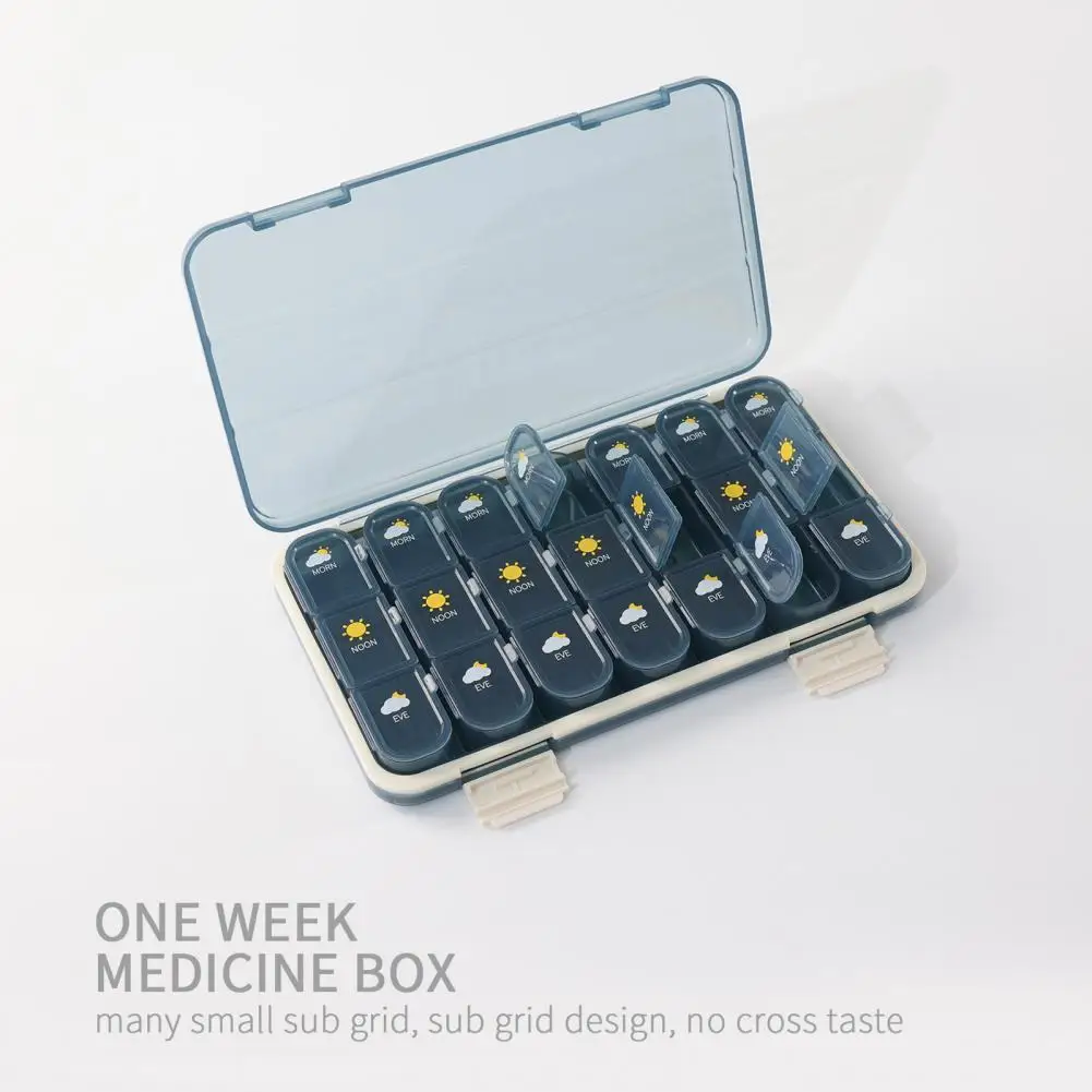 

Lidded Excellent Separated Weekly Tablet Box 3/4 Times A Day Pill Dispenser Moisture-proof for Fish Oil