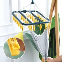 plastic multi clip drying rack simple windproof childrens sock clip hang baby diaper holder folding storage clothes hangers