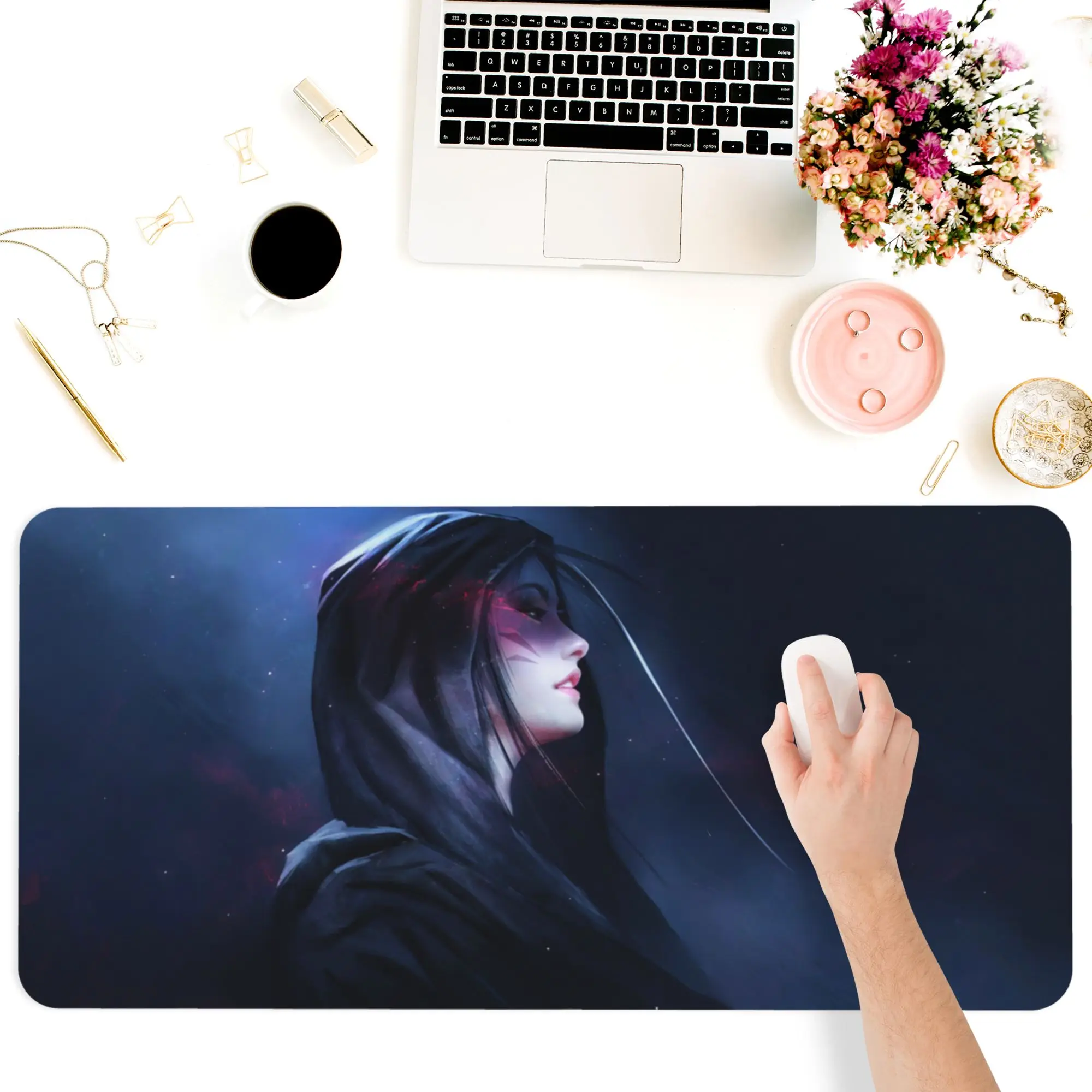 

MousePad Keyboards Computer Office Supplies Accessorie Square Durable Dustproof Game Anime LOL Desk Pad Mat Daughter of the Void