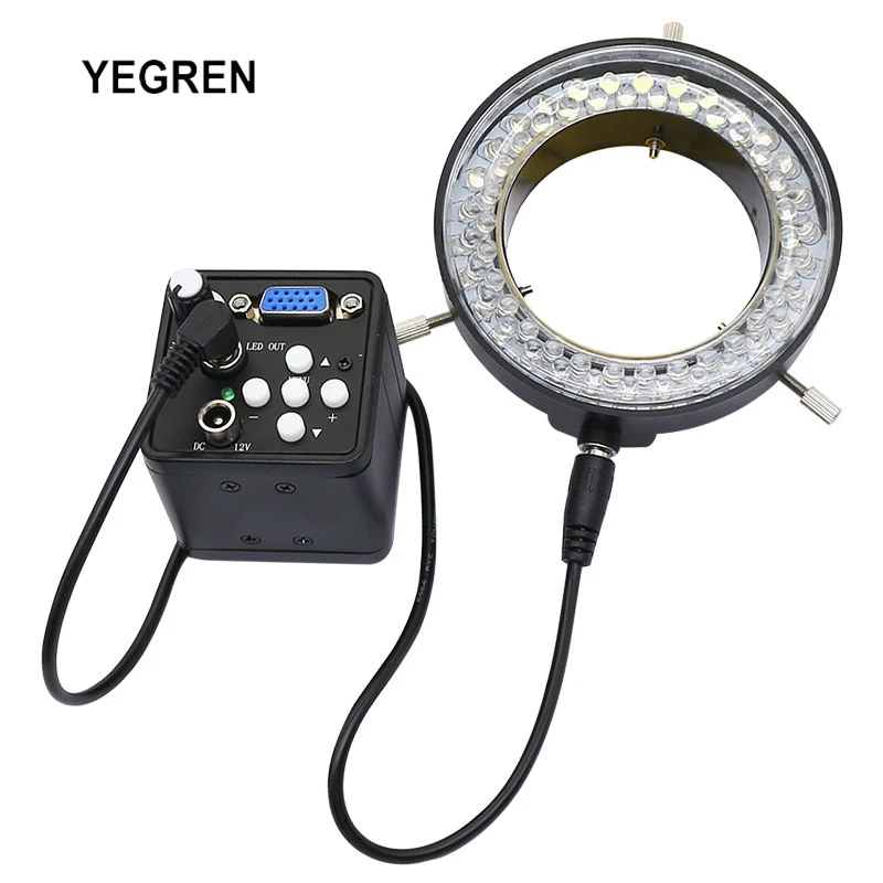 

2.0MP Microscope Electronic Eyepiece Industrial Camera with 60mm LED Ring Light for Digital Microscope Take Videos Pictures