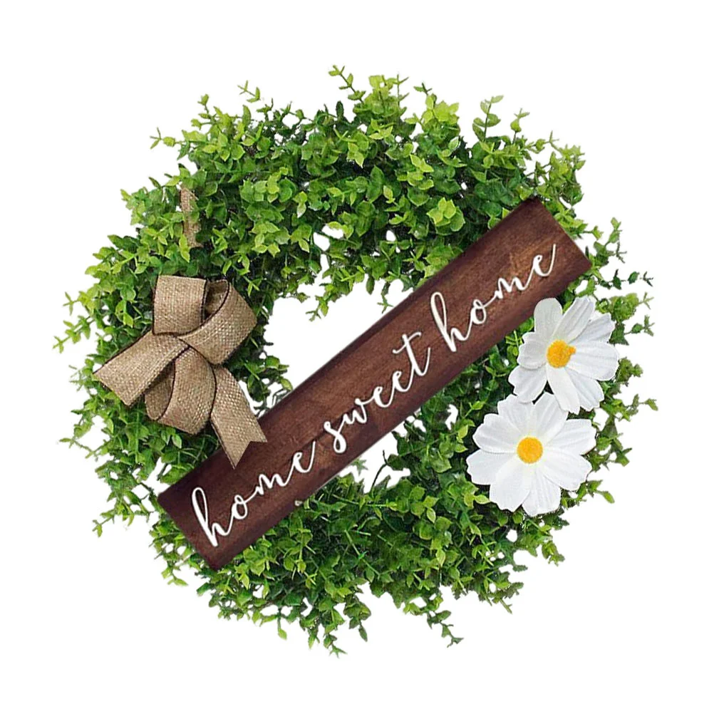 

1Pc Wreath Board Decor Hanging Wooden Door Tag Countryside Style Door Pendant
