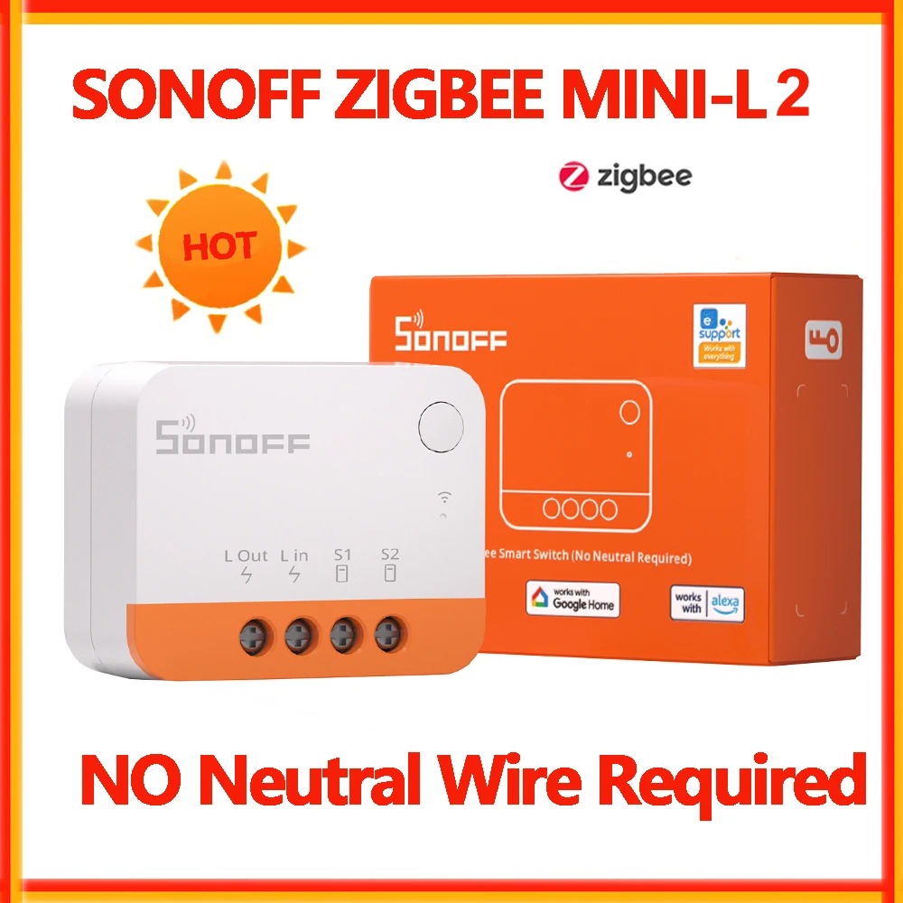 

Sonoff ZBMini L2 Zigbee Mini Switch NO Neutral Wire Required Zigbee 3.0 Smart Switch Via eWelink Zigbee Bridge Zigbee Donlge E