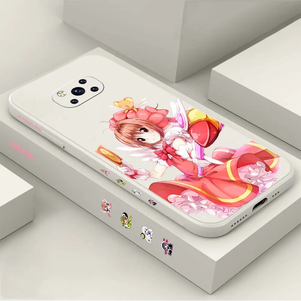 

Cartoon Card Captor Sakura Phone Case For Xiaomi POCO M5 X5 F5 M4 M3 F4 F3 X4 X3 NFC GT PRO MIX 4 3 2 2S Liquid Silicone Cover