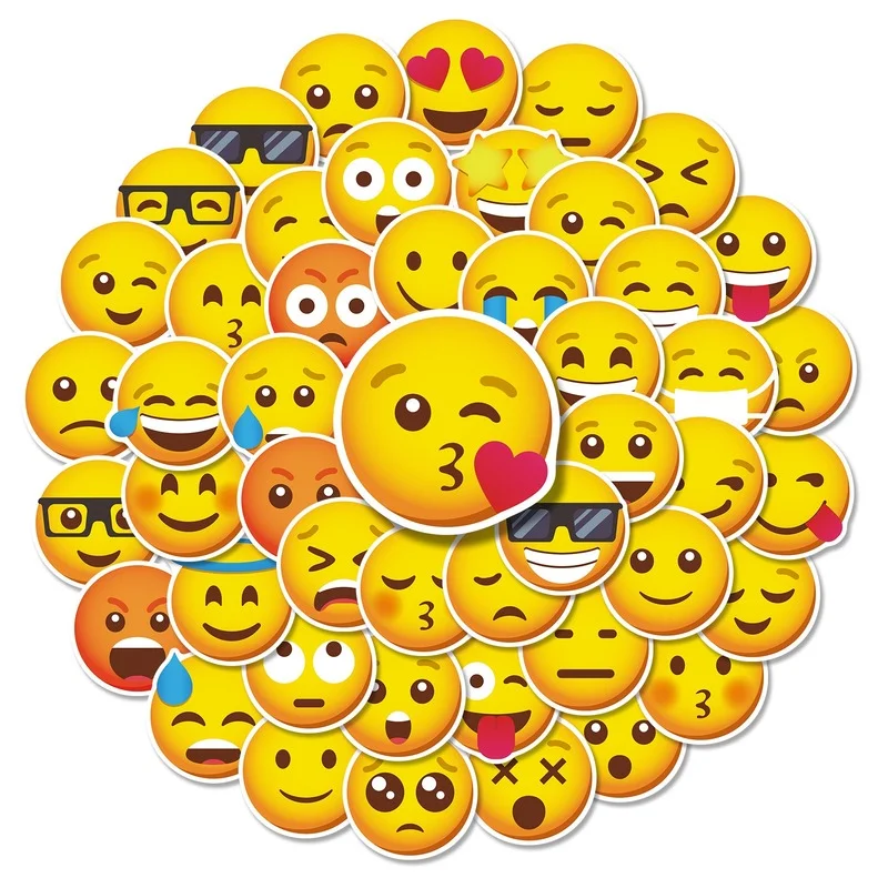 

50PCS Smiley Face Sticker Kids Reward Sticker Yellow Dots Labels Happy Smile Face Toys School Teacher Student Stationery Kawaii