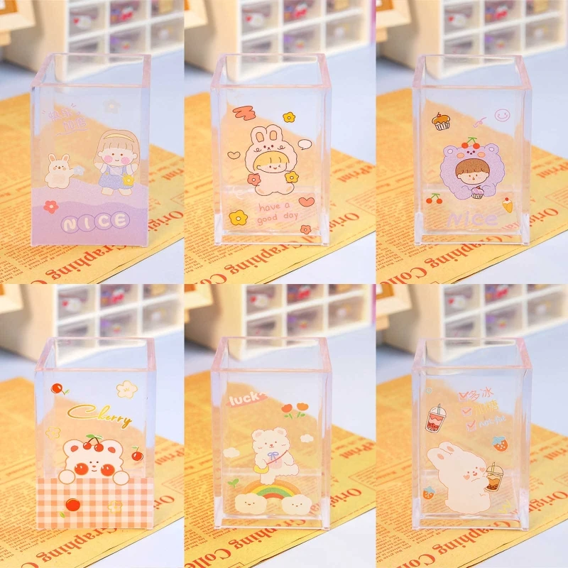 

Водонепроницаемый держатель для кистей для макияжа, прозрачная чашка для карандашей для студентов и детей, рождественский подарок