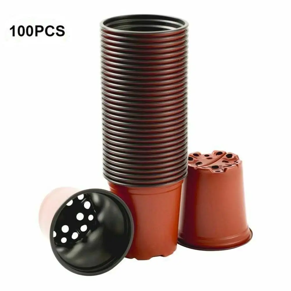 

100pcs 90mm Grow Box Fall Resistant Tray For Home Garden Plant Pot Nursery Flower Pots