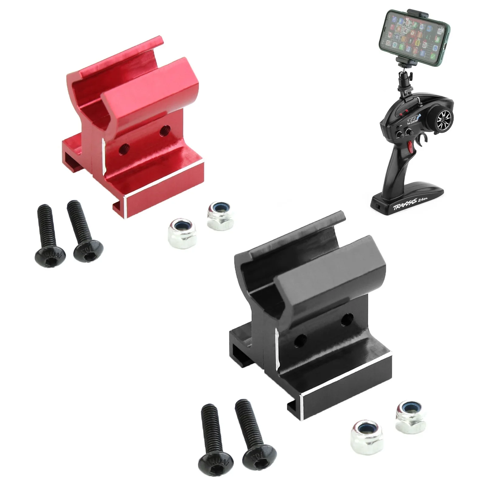 

Metal TQi Transmitter Phone Mount Holder for TRAXXAS TRX4 TRX6 E-Revo Slash RUSTLER T-Maxx E-Maxx RC Car Upgrade Parts