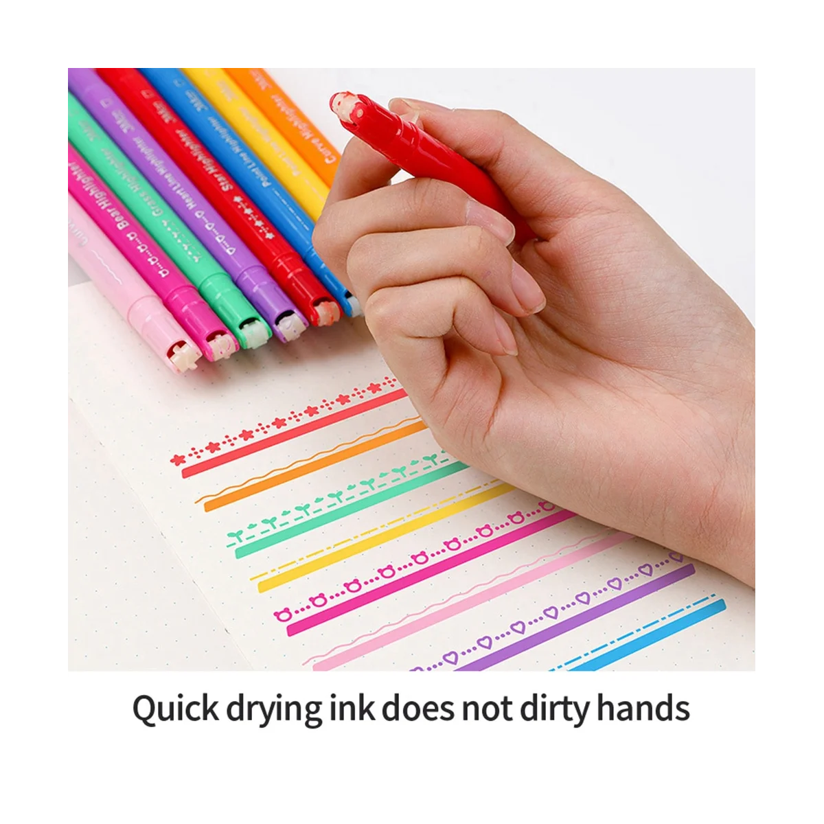 

Aesthetic Highlighter Pen Set,8 Different Shapes Dual Tip Markers Pens for Kids Novelty Stationery School Supplies