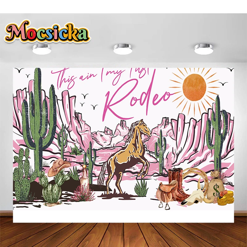 

Mocsicka Western Cowboy Theme Photography Background Kids Happy First Birthday Decora Baby Shower Portrait Photo Studio Banner