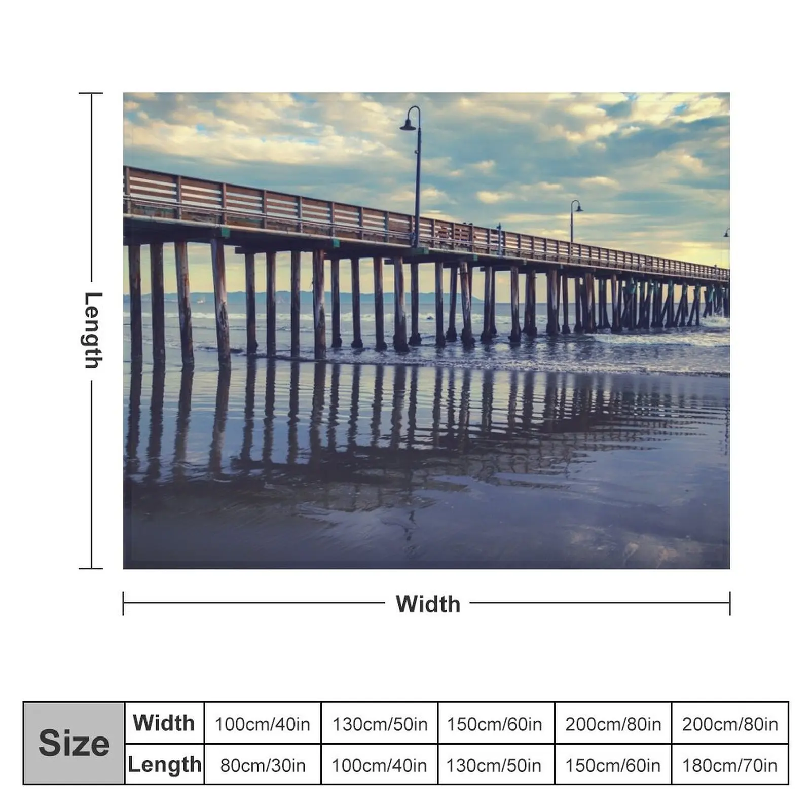 Просто блуждающее фото Cayucos Pier с Morro Bay в фоне. Одеяло детское для зимы. Одеяла сна.
