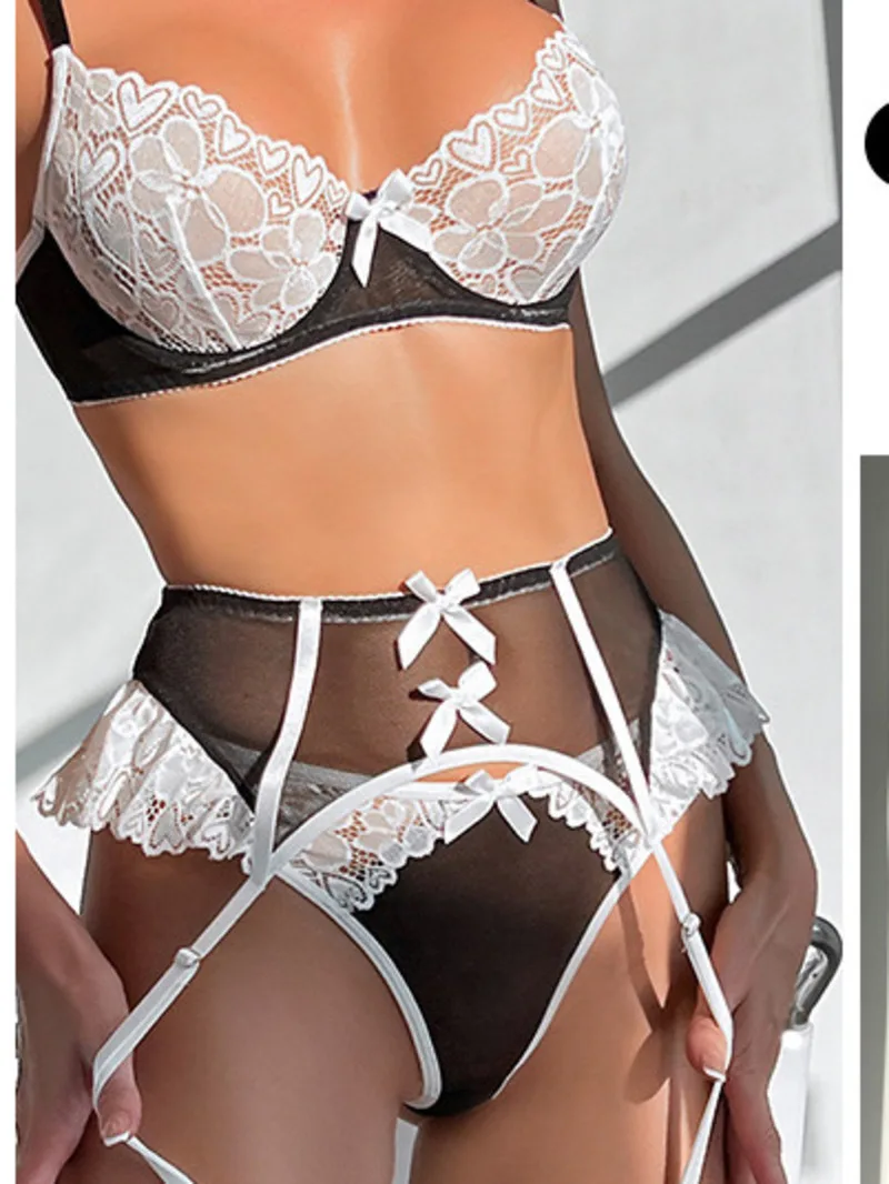 Сексуальный женский бюстгальтер кружевной комбинезон перспективный сетчатый