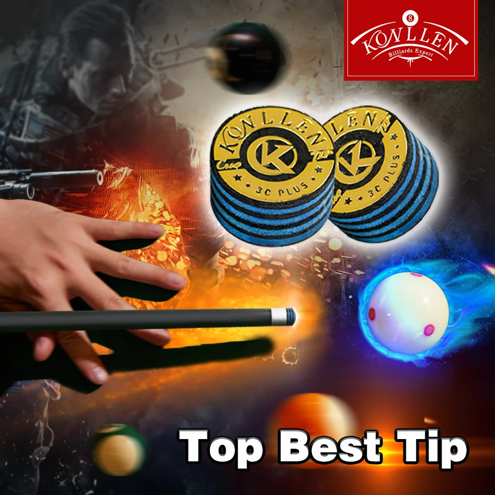 Konllen Cue Tips Carom Tip 14 мм выбранный 9 слоев Pigskin M для Libre 3 подушка бассейна аксессуары