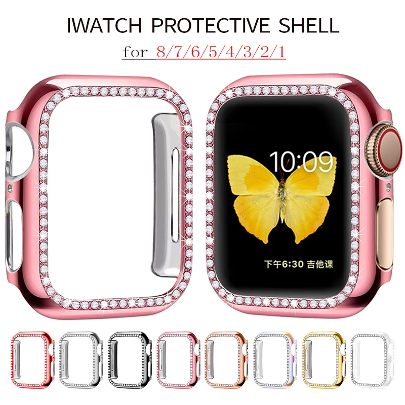 

Bling Protective Shell For Apple Watch 7 8 5 6 SE 4 Series Strap Frame Cover Ultra 49mm 45mm 40mm 44mm42mm 38mm Iwatch Protector