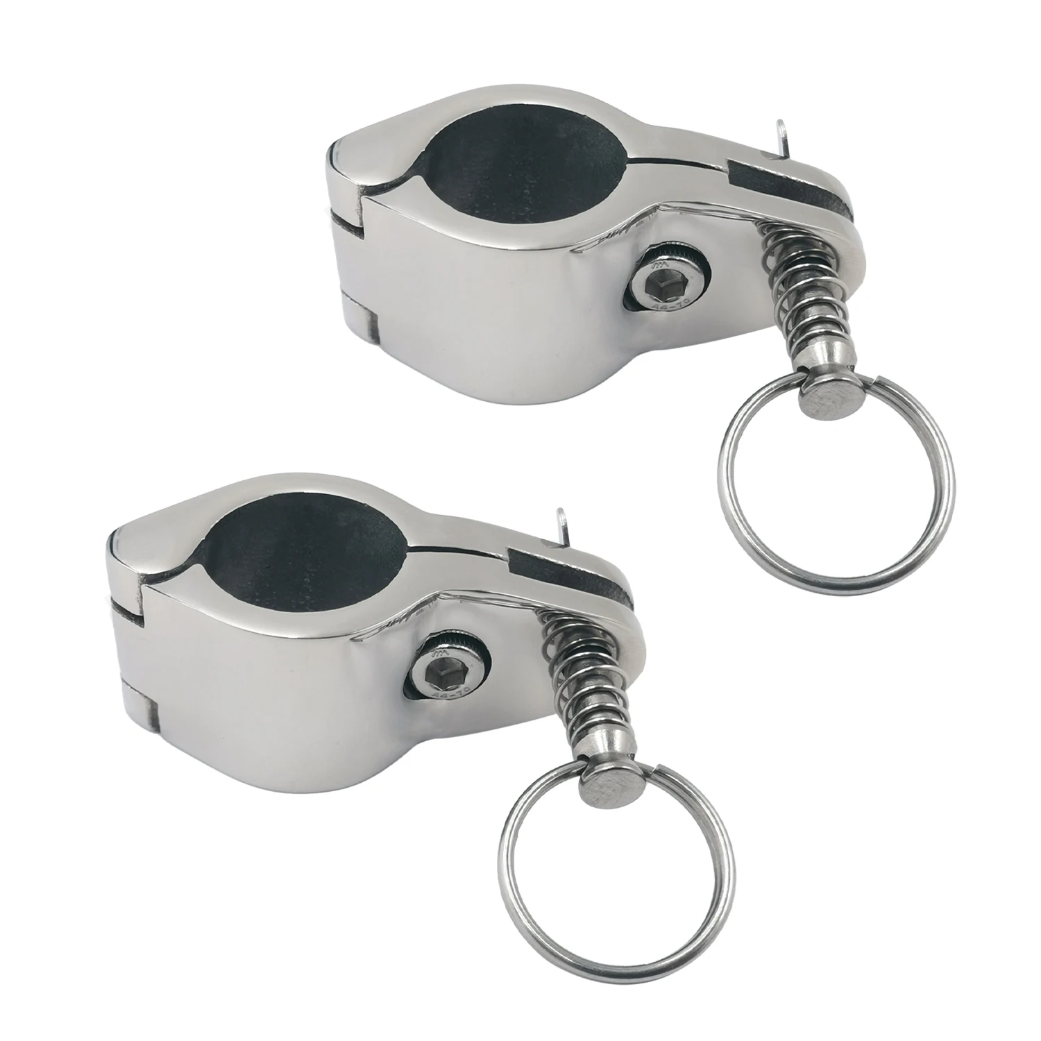 

2 Pcs 7/8" Bimini Top Jaw Slide Fittings Stainless Steel 316 Marine Hardware Hinged Rail Mount Quick Release Pin & Cam Clamp