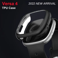 versa 4 screen protector case ultra thin bumper full protective cover shockproof case for fitbit versa 4 smart watch case cover