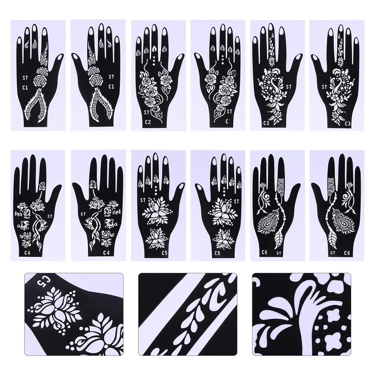 

Template Stencil Painting Drawing Stencils Henna Diy Flower Hollow Craft Hand Kit Stamp Metallic Templates Out Temporary Floral