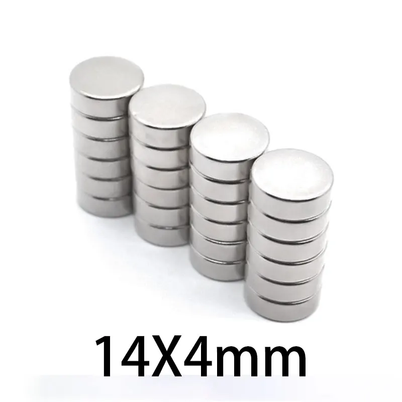 Неодимовый магнит N35 NdFeB, Круглый супер мощный сильный постоянный магнит imanes, диск 14*4 мм, 5 ~ 100 шт., 14x4 мм