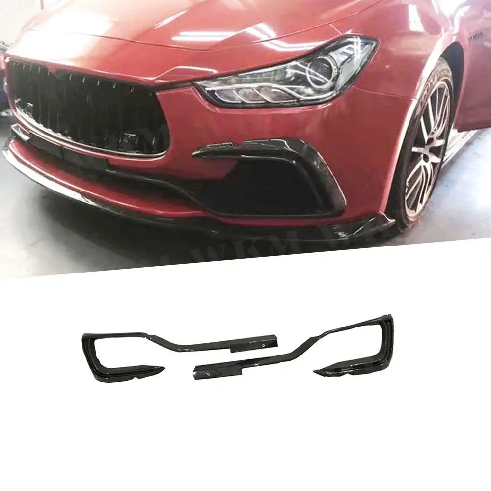 

Чехол для передней противотуманной фары из углеродного волокна, Внешнее украшение для Maserati ghiсот 2014-2017, Стайлинг автомобиля
