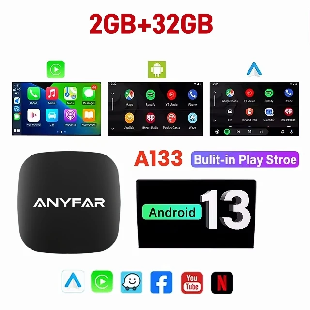 

Умный Автомобильный Адаптер Smart AI Car Box На Android 13 С Поддержкой Carplay И Android Auto, Wi-Fi, Встроенным Play Store