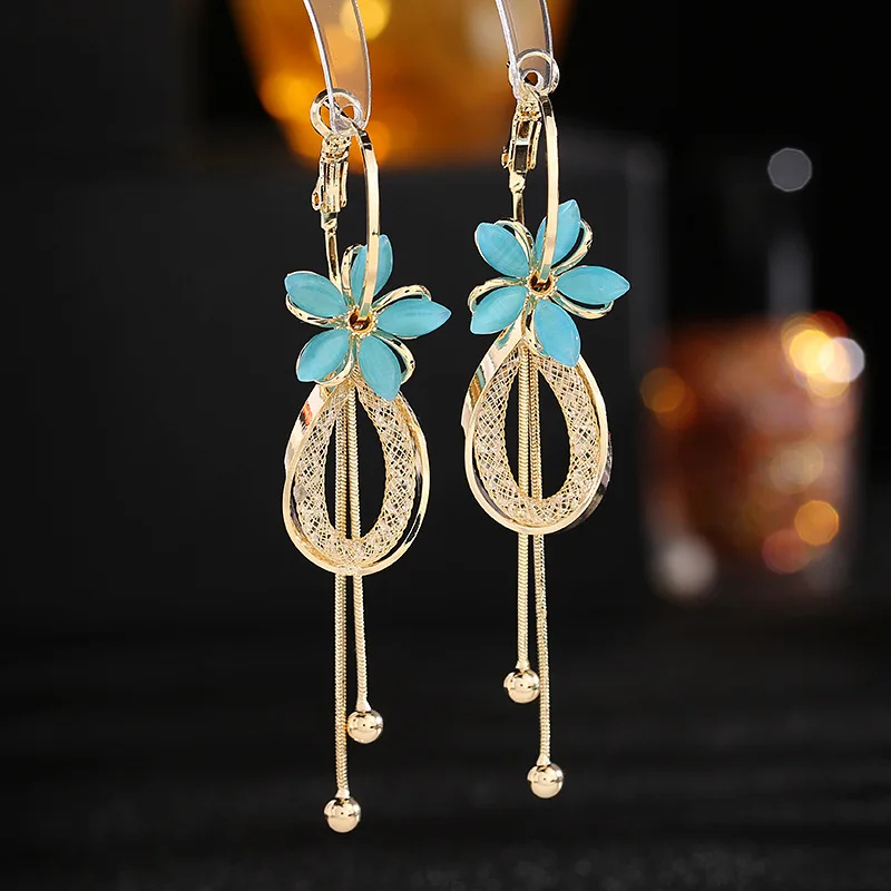 

Женские серьги-подвески в виде цветка, серебро 925 пробы