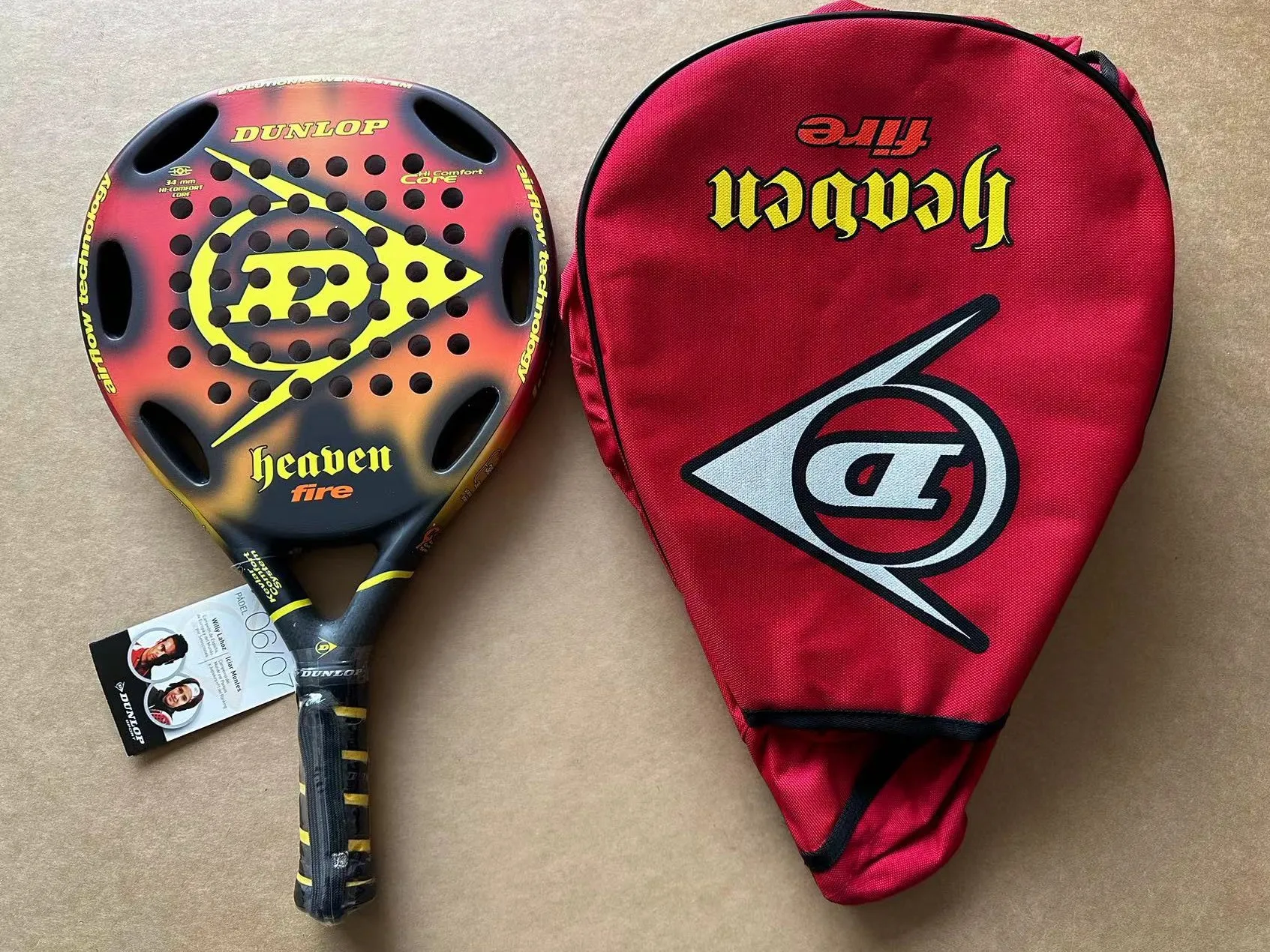 The Dunlop Paddle Tennis Racket Full Carbon Fiber Padel Beach Tennis Racket EVA Face Raqueta Women Men Cricket Racket