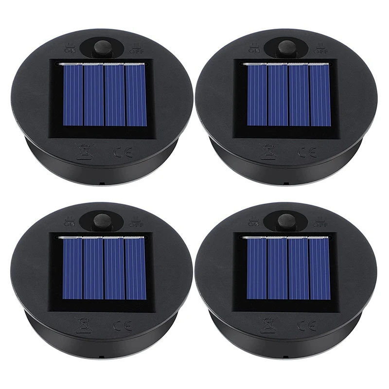 

Promotion! 4 Pieces Replacement Solar Light Tops Outdoor Hanging Lantern Light Solar Light Parts Round Solar Lights Waterproof