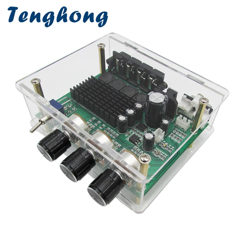 

Tenghong TPA3116D2 Digital Audio Amplifier Board 80W*2 Dual Channel AMP Stereo Sound Preamplifier Tone Board DC12-24V With Case