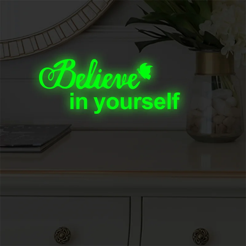 

Glow in The Dark Inspirational Quotes Decals Motivational Luminous Stickers Positive Poster for Kids Living Room Wall Art Decor