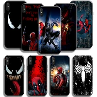 marvel deadpool venom spiderman case for xiaomi redmi 9a phone case for redmi 9at back tpu coque black liquid silicon