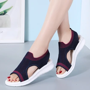 2022 Womens Shoes Summer Mesh Casual Sandals Ladies Outdoor Shallow Platform Shoes Female Slip-On Light Comfort Shoes Plus Size