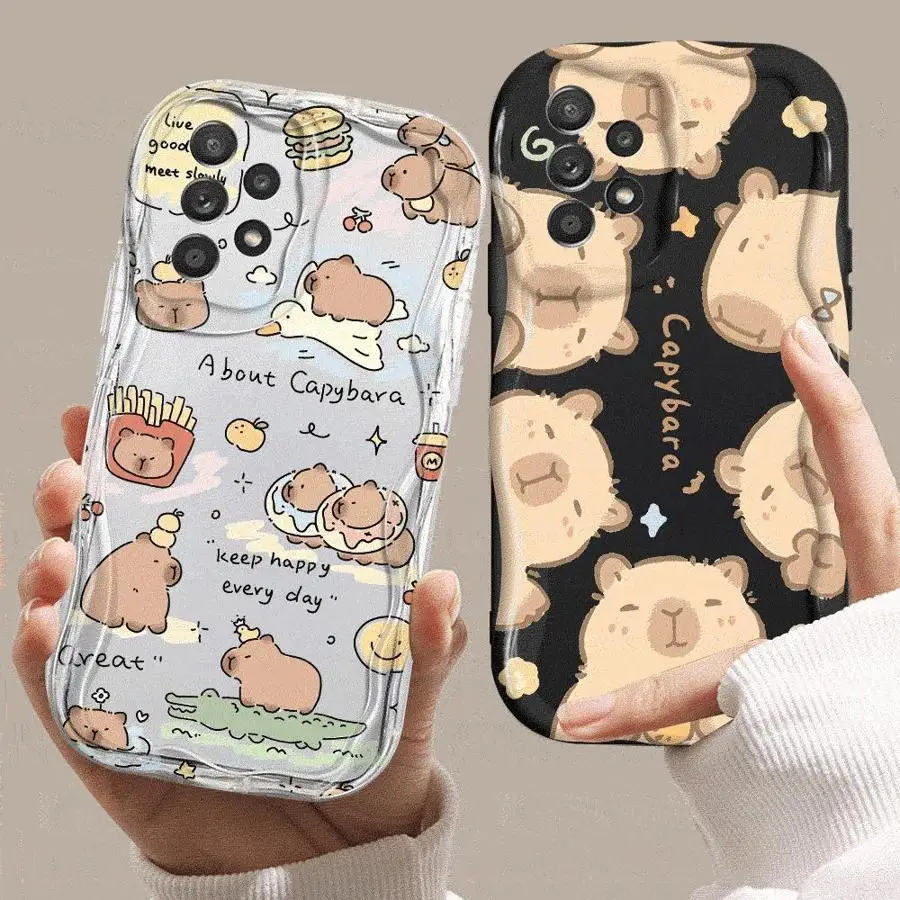 Фото Милый чехол с капибарой для телефона Samsung Galaxy A10 A20 A30 A50 A50s A02 A03 Core A04 A05 A12 A13 A15 A16 5G Cover №2