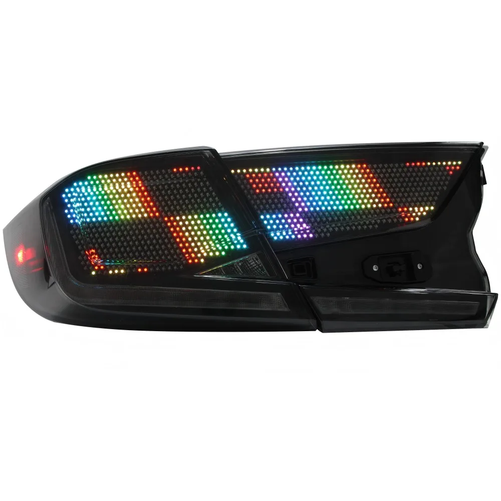 Фото Задний фонарь для автомобиля, модифицированный RGB-светодиодный фонарь с цифровым дисплеем, светодиодный стоп-сигнал, указатель поворота для Accord №2