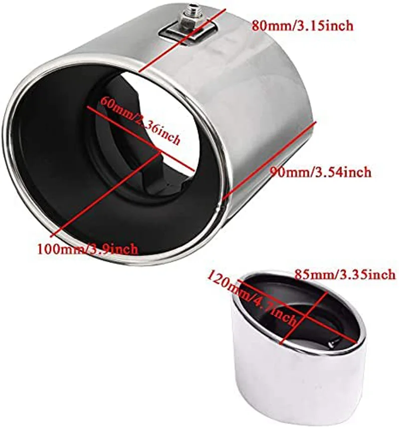 Stainless Steel Tailpipe Exhaust Muffler Tail Pipe Tip Chrome Fit for Honda Accord 2008 2009 2010 2011 2012 2013