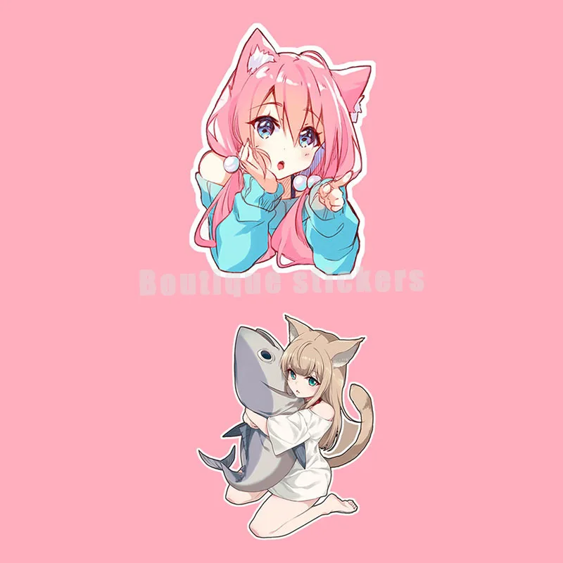 

Car Sticker Large Area Two-dimensional Cat Girl Girl Japanese Modified Rear Windshield Scratch Blocking Decorative Sticker