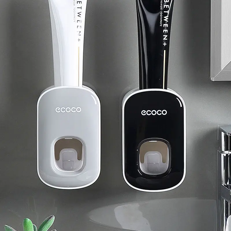 

10PCS ECOCO Automatic Toothpaste Dispenser Wall Mount Bathroom Bathroom Waterproof Toothpaste Squeezer Toothbrush Holder