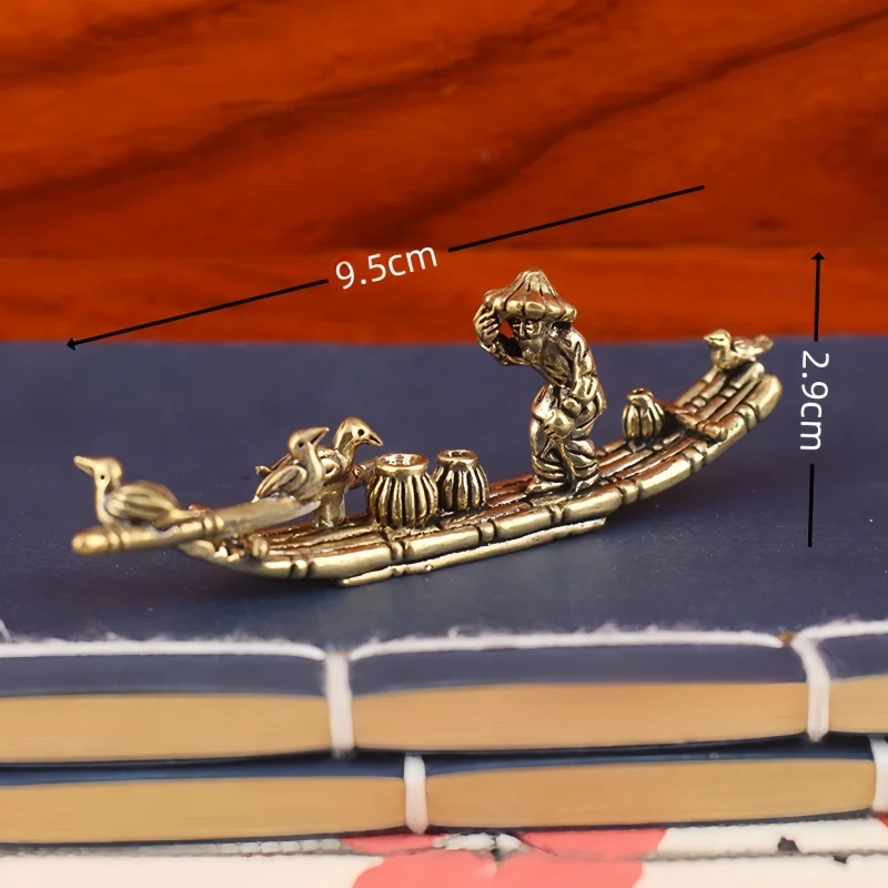 

Ретро латунный баклажан, бамбуковый плот