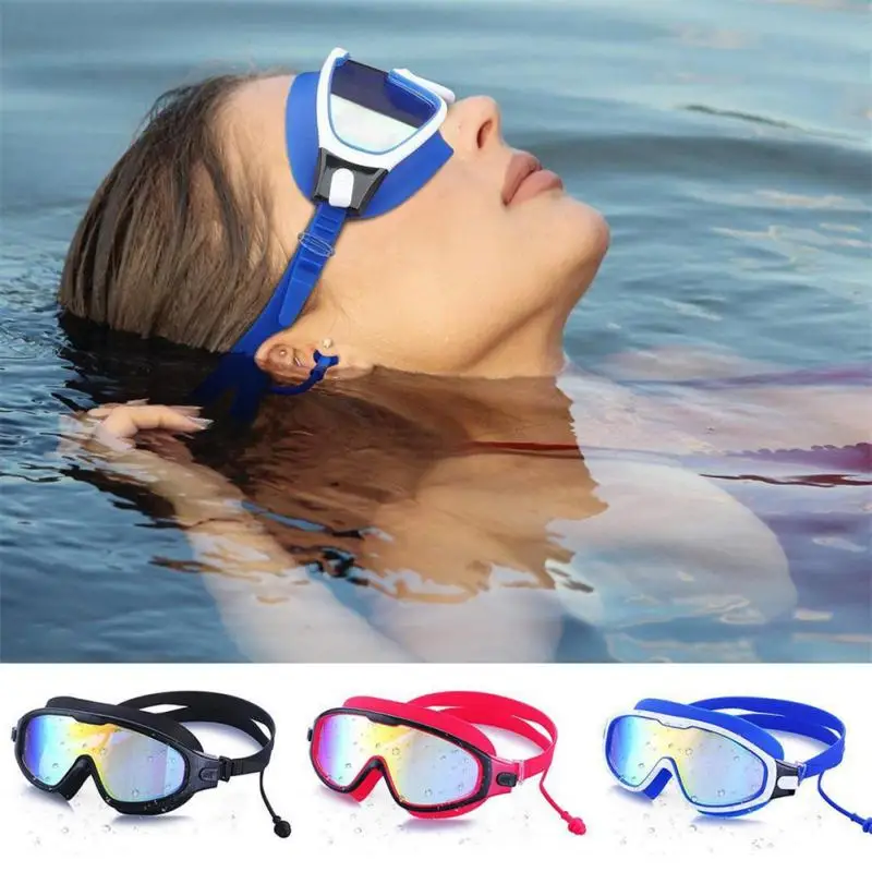 

Очки для плавания для мужчин и женщин, водонепроницаемые плавательные очки с силиконовым покрытием, с УФ-защитой и регулируемым покрытием, для взрослых