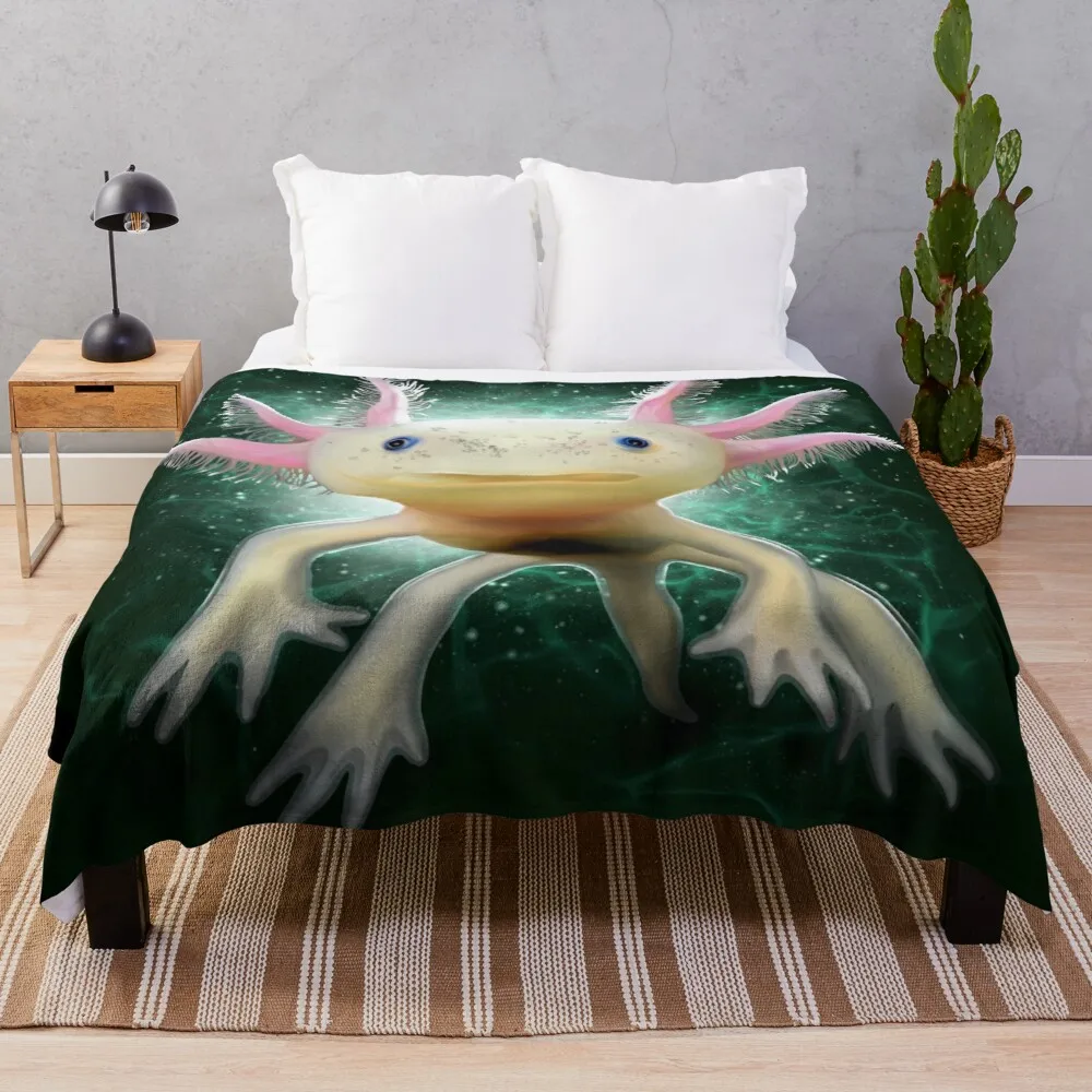 

AxolotlThrow Blanket velour luxury blanket soft bed blankets
