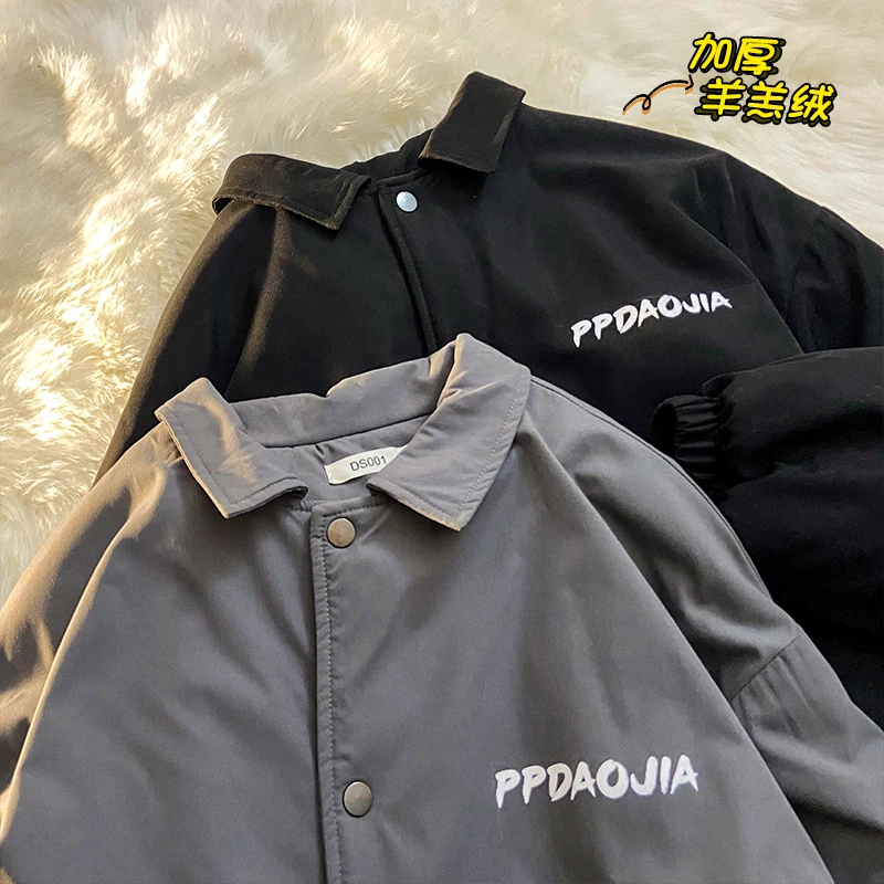 EOENKKY/2022 New Brand Men Parkas Turn Down Collar Fashion Cotton Padded Jackets Casual Male Warm Winter Coats Outerwear