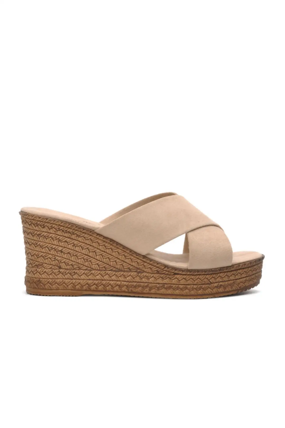 

22104 beige Women 'S Wedges Slippers