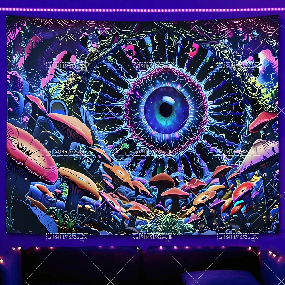 Черный свет реактивный гобелен FFO