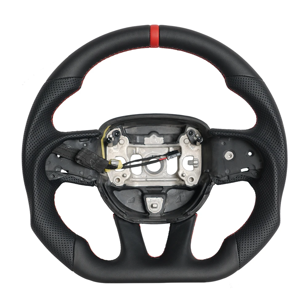 

Кожаный руль с перфорированной кожей для Dodge Challenger/Charger SRT HELLCAT 2015-2020, автомобильный руль с подогревом