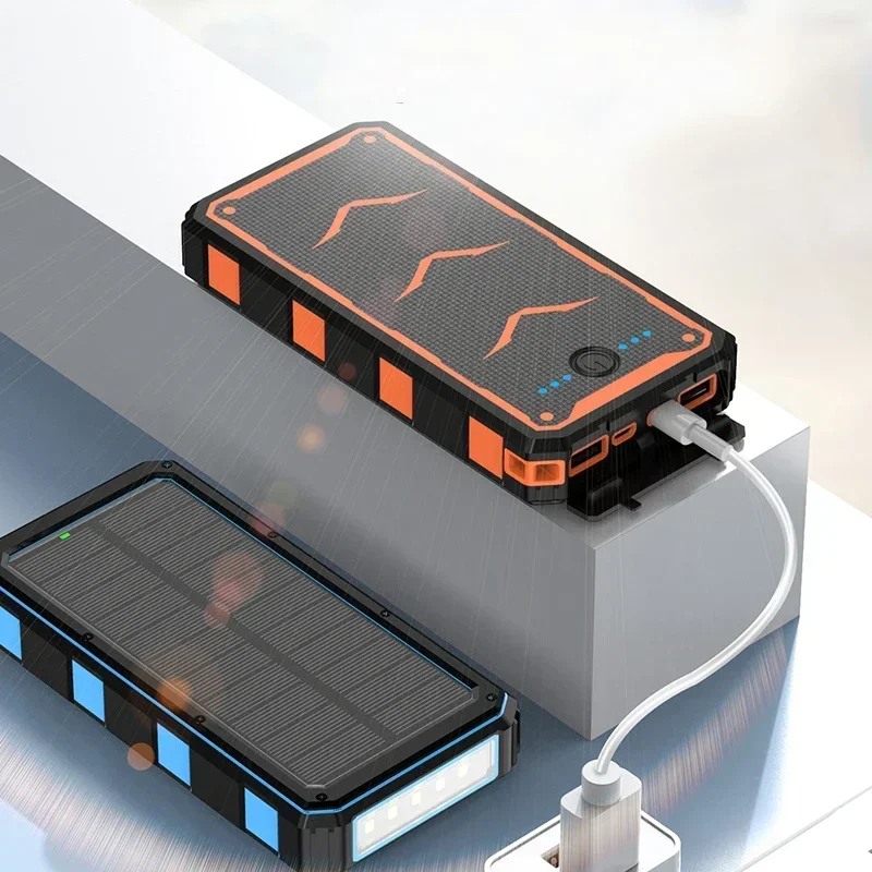 Power Bank Беспроводная зарядка мобильного источника питания 98000 мАч с лампой для
