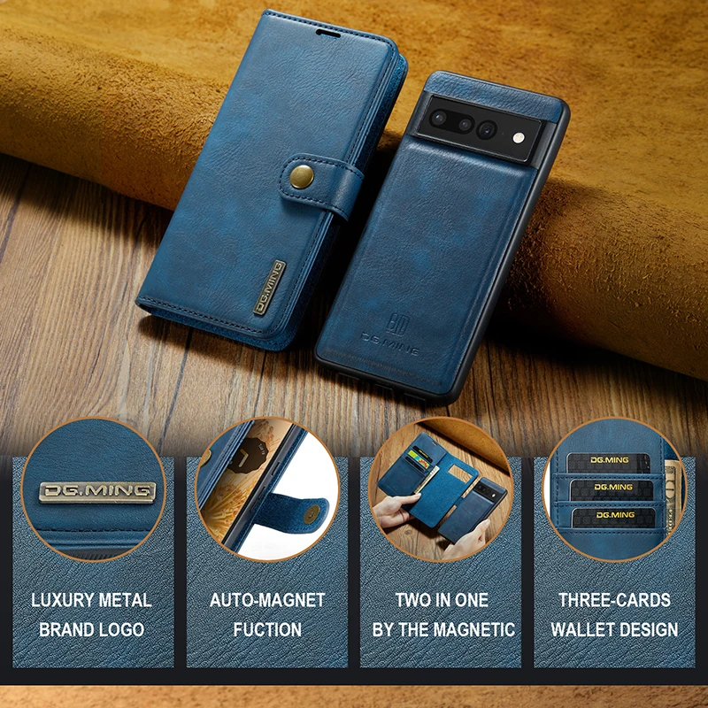 

Genuine Leather Case For Google 7 6 Pro Stand Flip Magnetic Phone Leather Holster Pixel 7pro 6pro 6A Wallet Cases Cover Coque