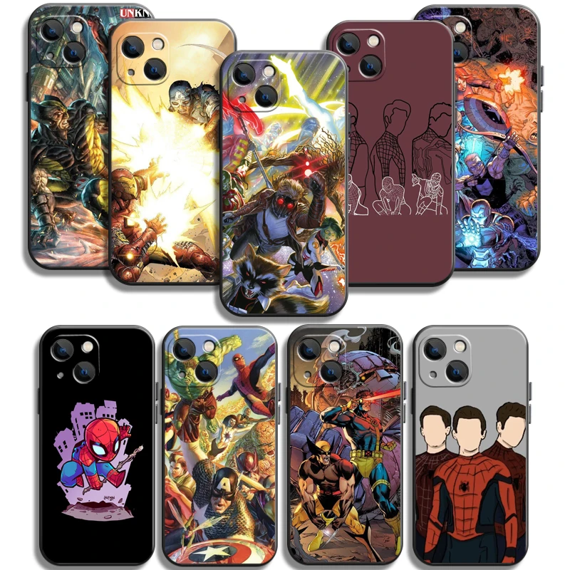 

Marvel Spiderman Iron Man Phone Cases For iPhone 11 12 Pro MAX 6S 7 8 Plus XS MAX 12 13 Mini X XR SE 2020 Soft TPU Coque