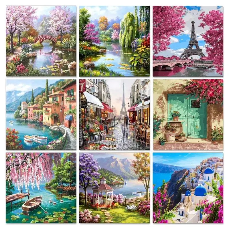 

GATYZTORY 5D Diamond Painting Scenic Picture Of Rhinestones Diamond Embroidery Cross Stitch Gift Home Decoration Mosaic Art Set