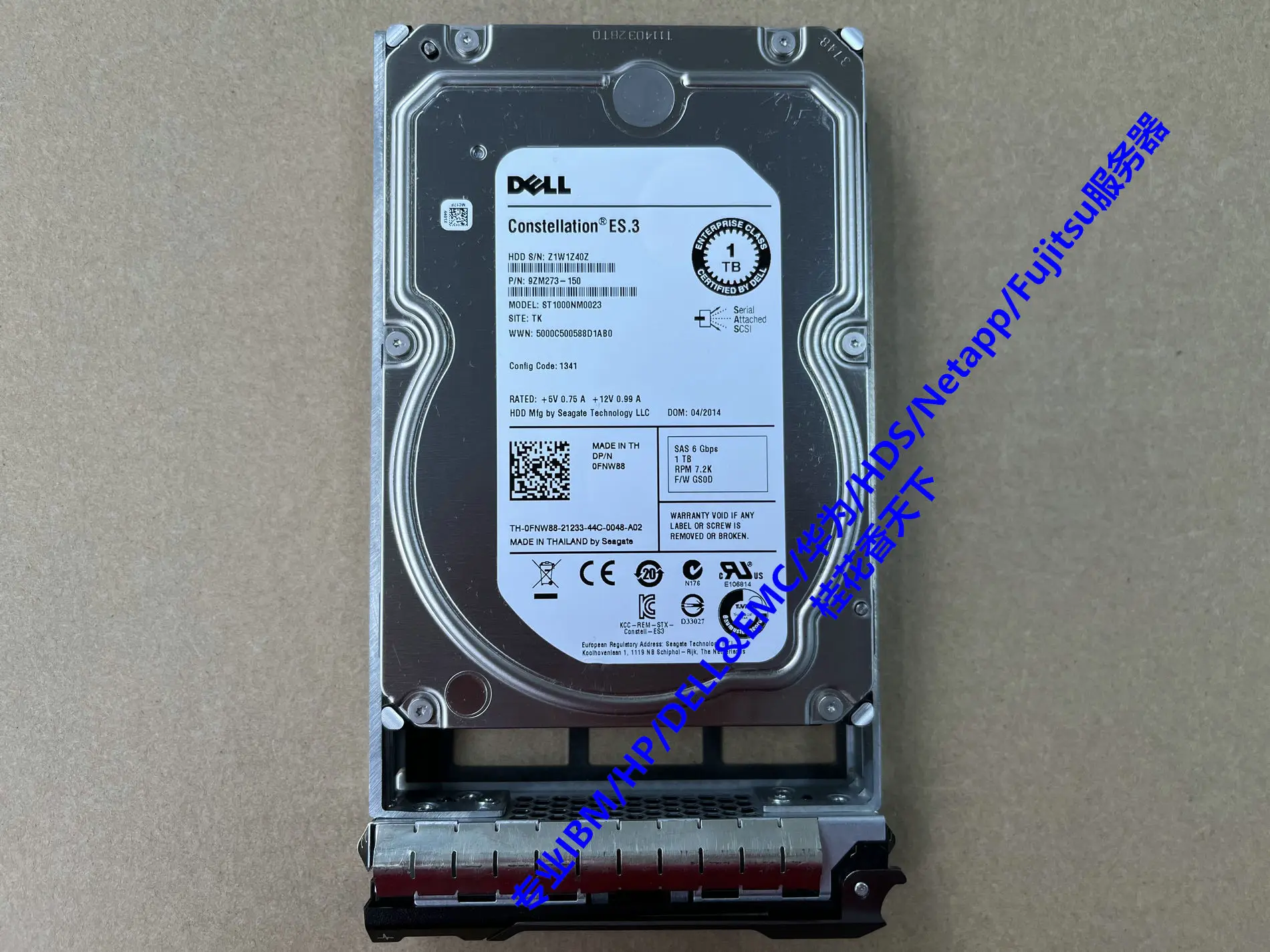 

Жесткий диск 0FNW88 1 ТБ 7,2 K SAS 6G 3,5 дюйма R520 R720 MD1200